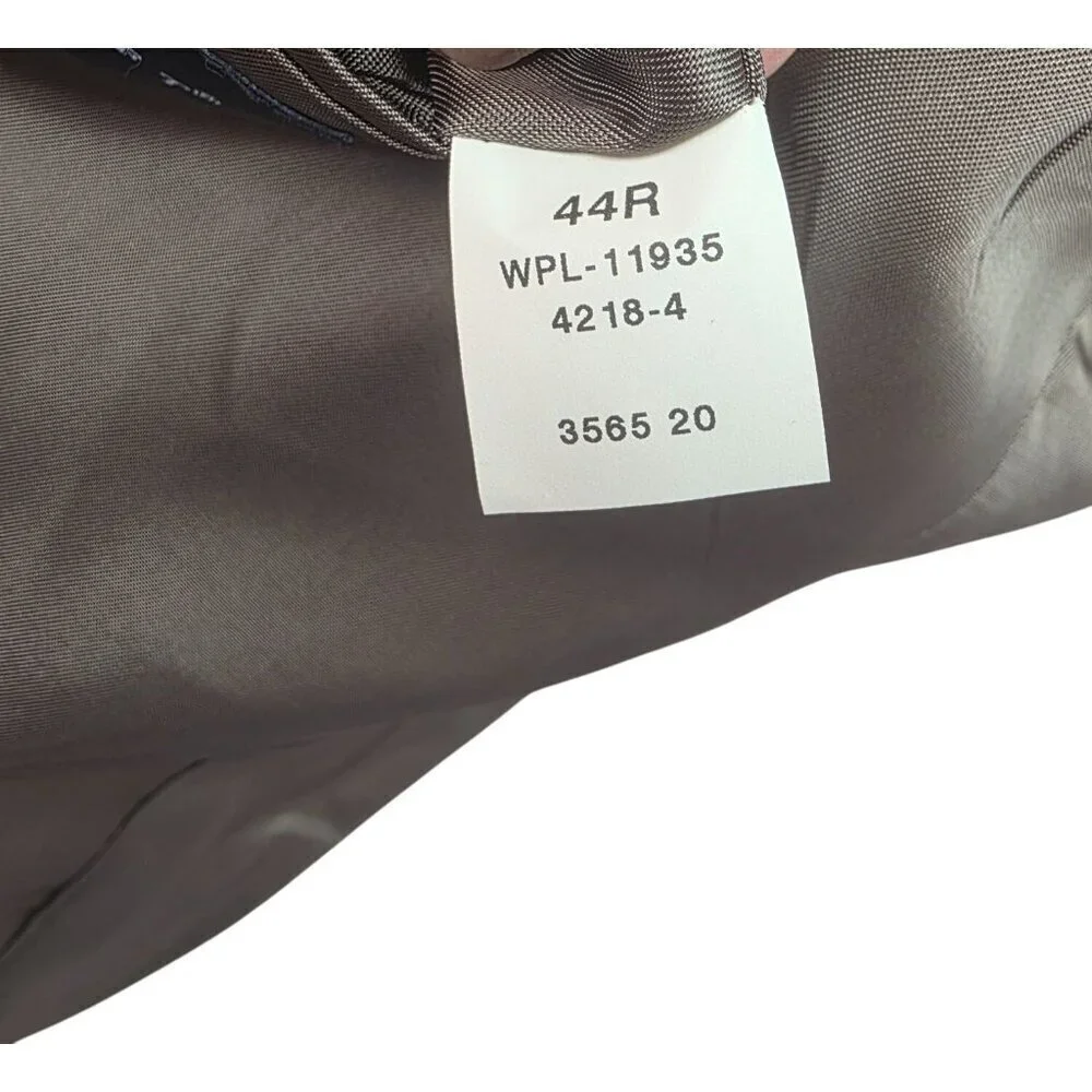 Towncraft Y2K Classic 2-Btn Blazer Men Sz 44R Gray Herringbone Notch Lapel 3.75